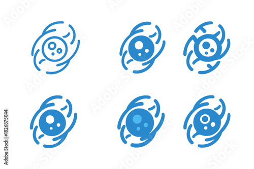 Cellular Regeneration Icons. life extension through cellular regeneration. Icon set. Set Logo of life extension through cellular regeneration: regenerating