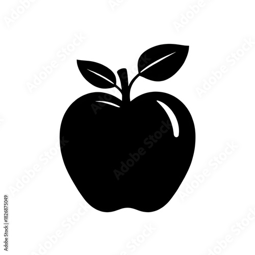 apple,icon,silhouette,fruit,outline,shape,vector,flat,solid,graphic,organic,fresh,healthy,nature,round,leaf,stem,shadow,clipart,minimal,clean,simple,design,element,pattern,symbol,stamp,profile,form,fi