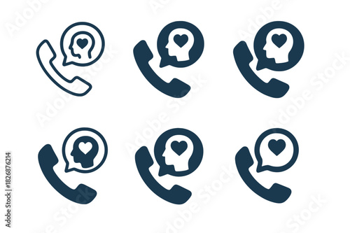 Student Support Icons. Mental health support for students and young adults. Icon set. Set Logo of Mental health support for students and young adults: student