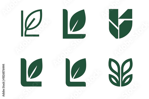 Nature-Inspired Icon Set. Graphic design trends nature inspired design example. Icon set. Set Logo of Graphic design trends nature inspired design example:
