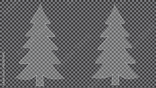 Light frame liquid christmas tree panel set for mobile and web app, tech board frame in futuristic style. HUD element interface, vector illustration