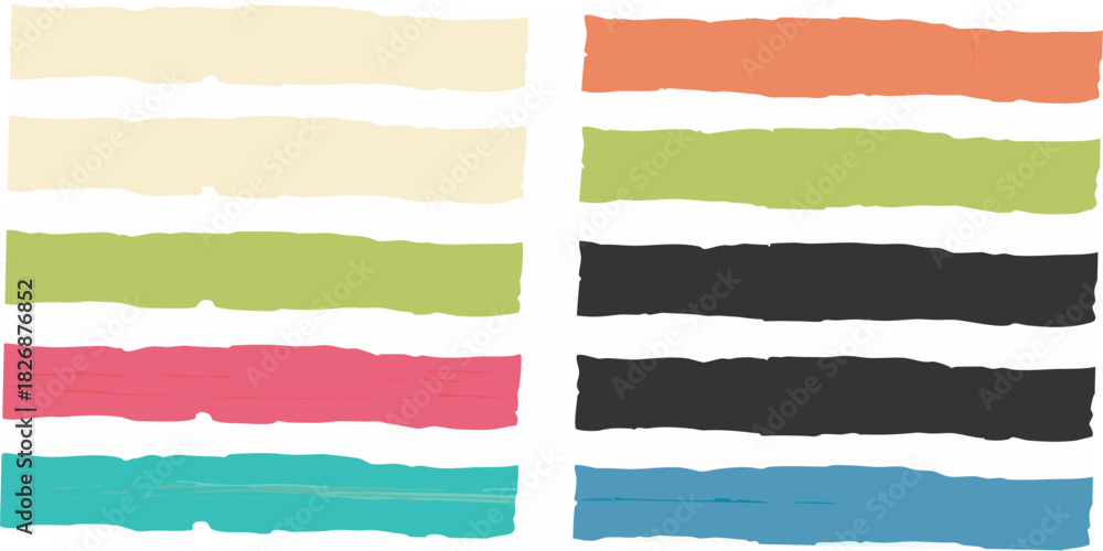 Fototapeta premium Abstract grid of colorful rectangular brushstrokes on a white background