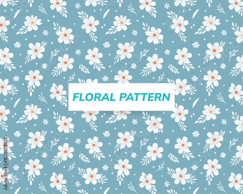 Floral pattern vector,  tropical floral pattern, modern floral pattern