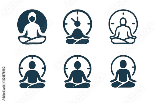 Mental Health Icon Set. Mental health support for students and young adults. Icon set. Set Logo of Mental health support for students and young adults: