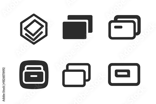 Harmonious Logo Variations. Business branding and identity ideas. Icon set. Set Logo of business branding and identity ideas: business card. harmonious logo