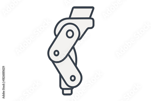 Detailed graphic of a hinged mechanical joint segment for a robotic arm or prosthetic limb