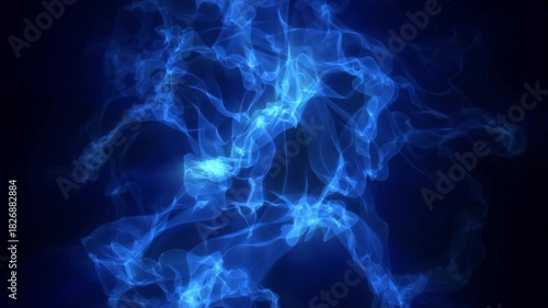Blue energy field with fluid glowing textures