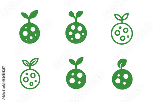 Cellular Regeneration Icons. life extension through cellular regeneration. Icon set. Set Logo of life extension through cellular regeneration: