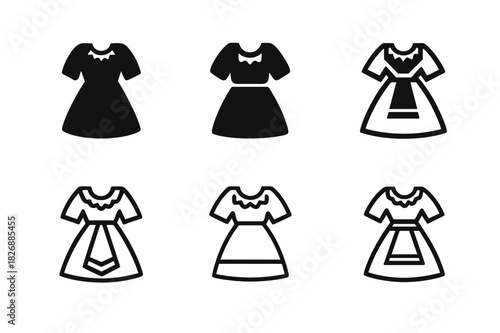 Cultural Icon Logos. Cultural experience. Icon set. Set Logo of cultural experience: traditional clothing icon. harmonious logo variations of the