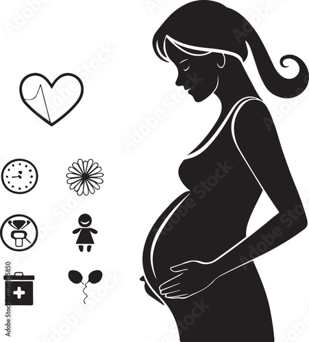 Minimal Pregnancy & Newborn Vector Icons