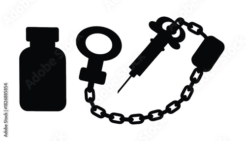 Vaccination syringe concept vector illustration black and white