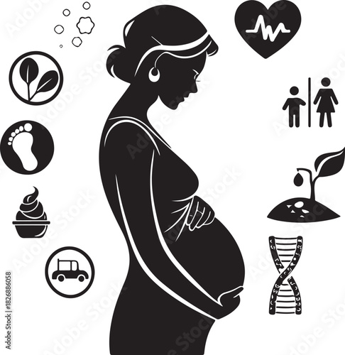 Minimal Pregnancy & Newborn Vector Icons