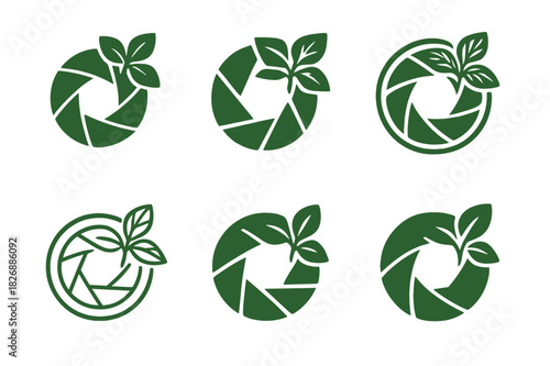 Traditional Cuisine Logos. Food culture and traditional cuisine photography. Icon set. Set Logo of food culture and traditional cuisine photography: photo