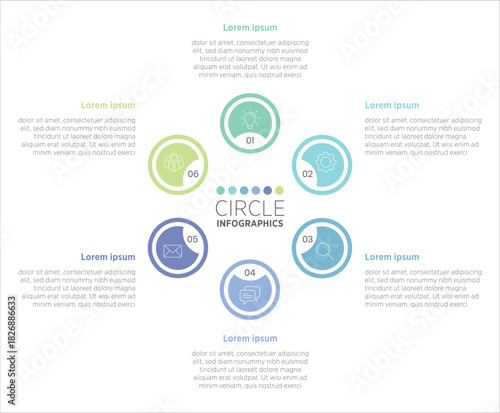 A six‑circle infographic is a visual layout that uses 6 connected or separate circles to represent steps, categories, or key points. Each circle contains a short label or icon