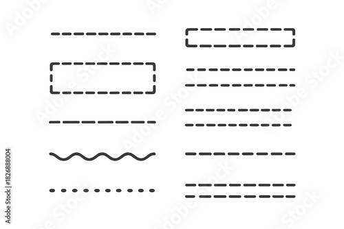 Various dashed lines, dotted lines, wavy dividers, and rectangular selection borders