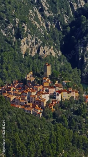  Le Revest-les-Eaux, France. The tower culminates at the top of the village. The small garden surrounding it, flourishing and well landscaped, offers a magnificent view
