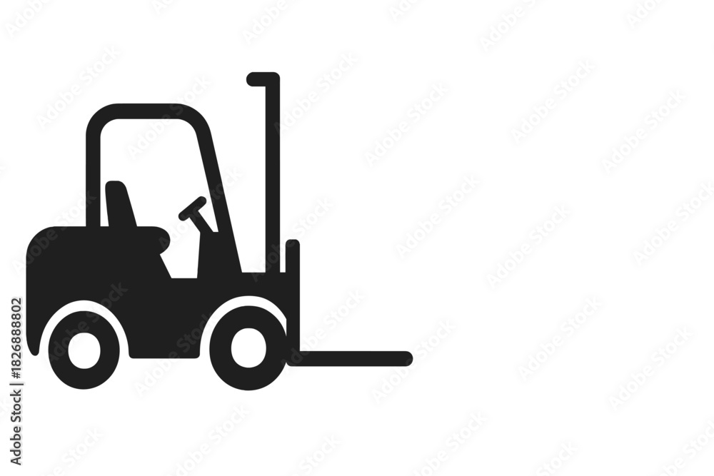 Naklejka premium Black forklift truck used for material handling and warehouse logistics