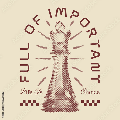 Vintage Grunge Chessboard Apparel T-Shirt Print Design, Multiple retro style tees, Chess Typography Vector illustration design for fashion graphics, t-shirts, prints, posters, gifts,streetwear graphic