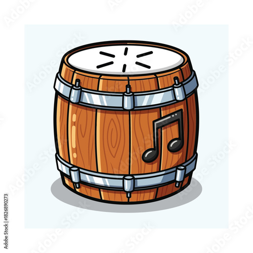A barrel-shaped drum vector