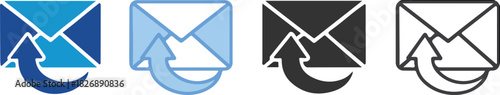 Versatile email reply icons for modern communication, showcasing multiple styles for app design and web interfaces, ensuring effective message management
