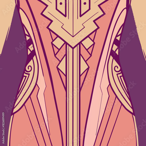 Art deco inspired geometric pattern with warm tones