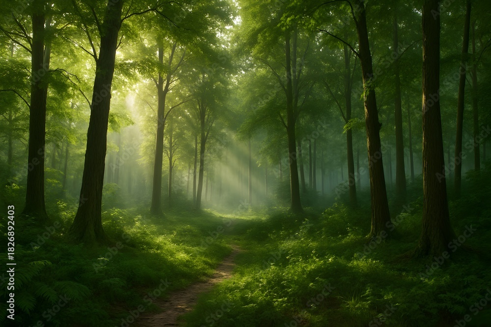 Fototapeta premium Morning Forest Serenity
