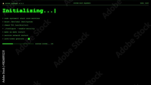 Wallpaper Mural Futuristic System Boot Sequence Animation – Green Tech Terminal UI Loading Screen. Torontodigital.ca