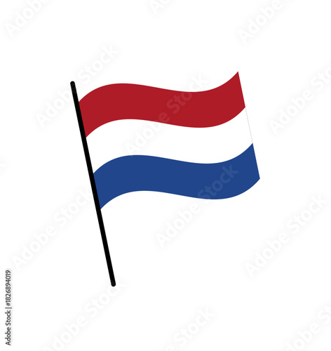 Flag of Netherlands on flagpole