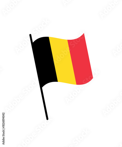 Flag of Belgium on flagpole