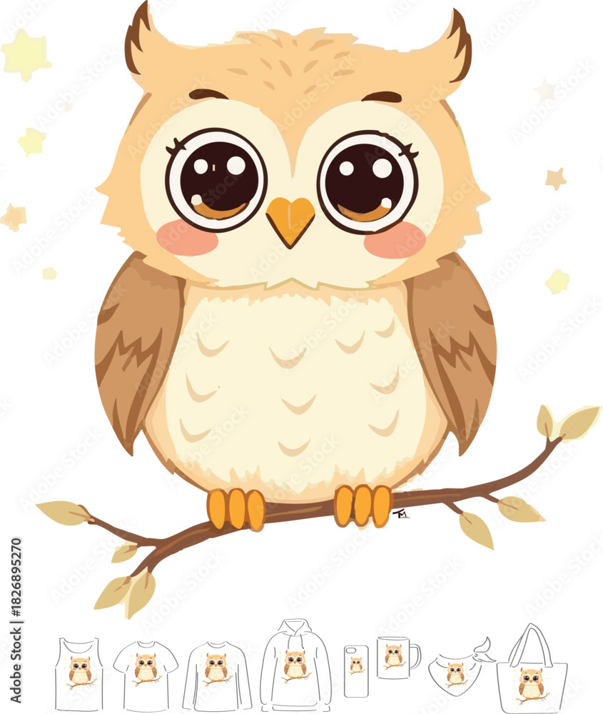 Fototapeta premium owl, picture, clipart, drawing, illustration