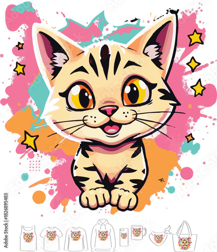 picture, clipart, drawing, illustration, cat