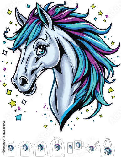 picture, clipart, drawing, illustration, horse