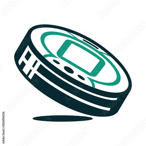 Teal and Dark Blue Smart Home Vector Icon Set of Various Transportation Vehicles