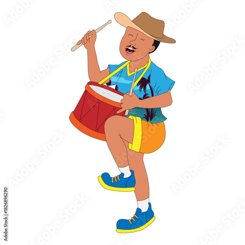 Street Drumer Cartoon
