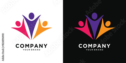 People community group logo icon design