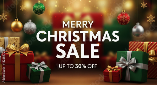 Merry christmas sale: gifts and ornaments for holiday season