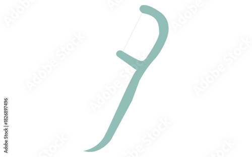 Dental floss pick oral hygiene product teeth cleaning tool illustration