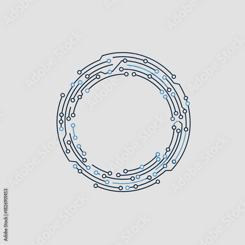 Circuit board design creating a circular technological pattern