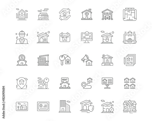 Real Assets icon pack for your website design, logo, app, and user interface. Real Assets icon outline design. Vector graphics illustration and editable stroke.  vector