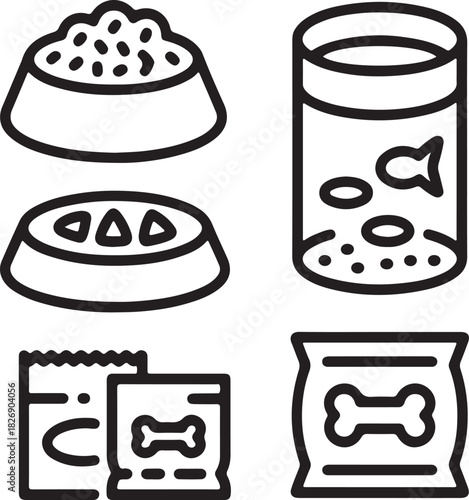 Fast food icon set with food and drink symbols for web and design collection