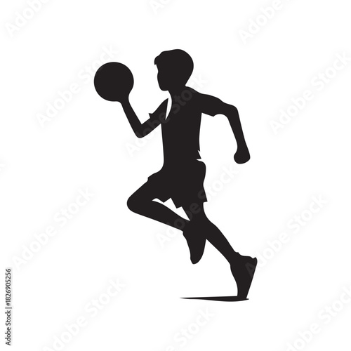 vector boy playing basketball
