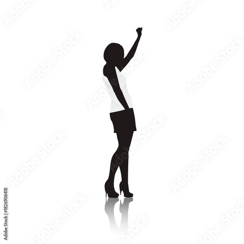 Silhouette of a Confident Woman: A stylish silhouette of a woman exudes confidence and empowerment, her form a testament to poise and self-assuredness.