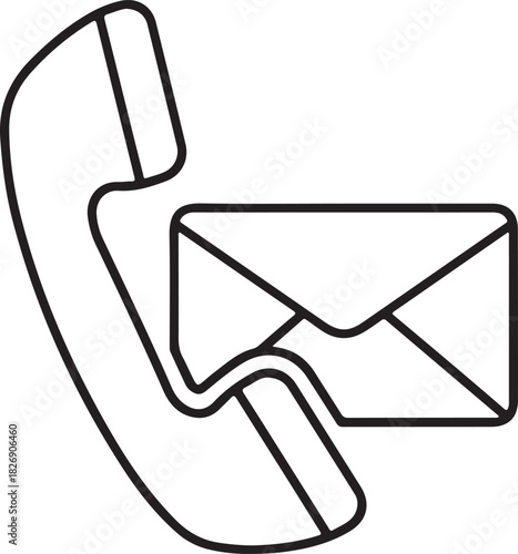 Phone and email icon for contact methods customer support and outreach