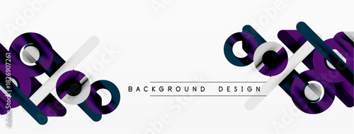 Modern abstract design. Purple, teal lines overlap white space. Minimalist composition creates dynamic visual effect. Simple text reads background design.