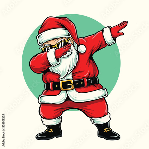 Santa claus dabbing with festive cheer