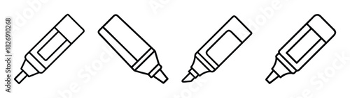 Outline highlighter marker set for drawing and coloring books, school supplies and art projects