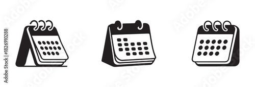 Calendar icon or logo sign symbol, weekly calendar icon, outline set of calendar, calendar icon, vector illustration EPS 10.