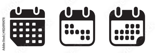 Vector calendar icon, calendar symbol, containing date, schedule, month, week and event icons, vector illustration EPS 10.
