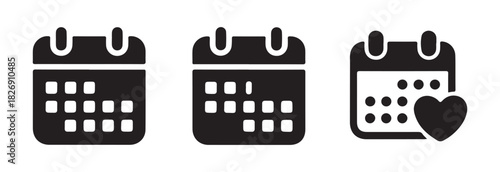Calendar symbol icon, including Time and date icon, including Time and date icon, vector illustration EPS 10.