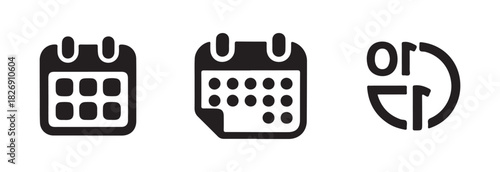 Vector calendar icon, calendar symbol, containing date, schedule, month, week and event icons, vector illustration EPS 10.